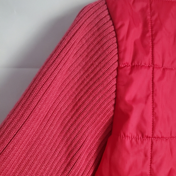 Ellesse lightweight puffer Jacket with Knitted sleeves Red - Picture 4 of 9